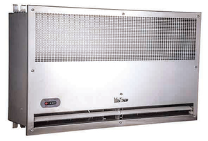 Serie FM-T de cortina de aire de flujo cruzado empotrada/techo con cubierta de acero inoxidable